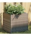 vidaXL Garden Planters 2 pcs Grey 36x30x32 cm Poly Rattan