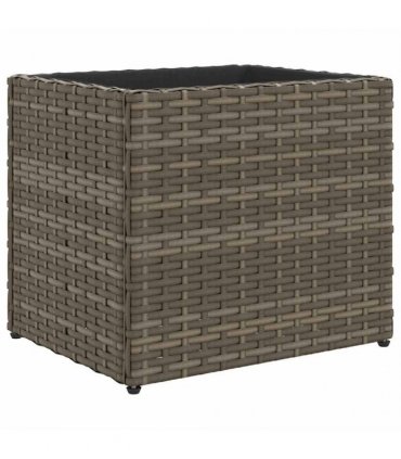 vidaXL Garden Planters 2 pcs Grey 36x30x32 cm Poly Rattan