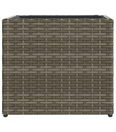 vidaXL Garden Planters 2 pcs Grey 36x30x32 cm Poly Rattan