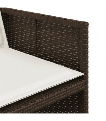 vidaXL 11 Piece Garden Dining Set with Cushions Brown Poly Rattan