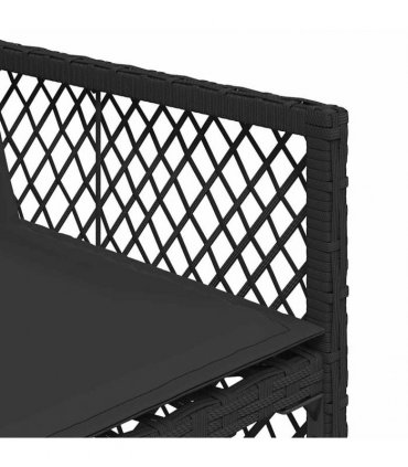 vidaXL 5 Piece Garden Dining Set with Cushions Black Poly Rattan