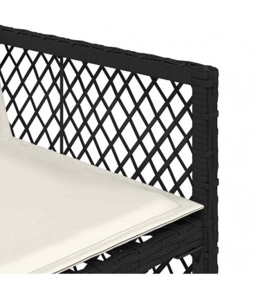 vidaXL 9 Piece Garden Dining Set with Cushions Black Poly Rattan
