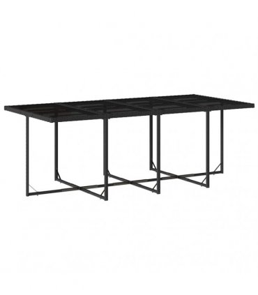 vidaXL 13 Piece Garden Dining Set with Cushions Black Poly Rattan
