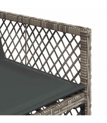 vidaXL 13 Piece Garden Dining Set with Cushions Grey Poly Rattan