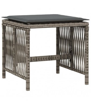 vidaXL 13 Piece Garden Dining Set with Cushions Grey Poly Rattan