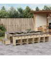 vidaXL 17 Piece Garden Dining Set with Cushions Mix Beige Poly Rattan
