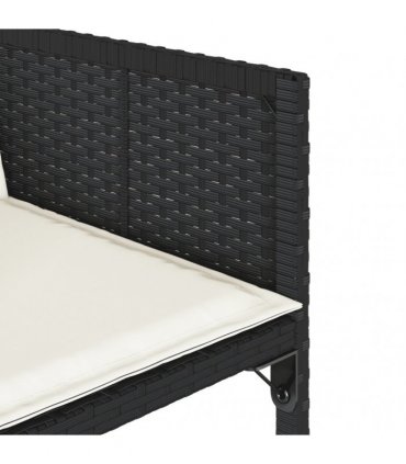 vidaXL 9 Piece Garden Dining Set with Cushions Black Poly Rattan