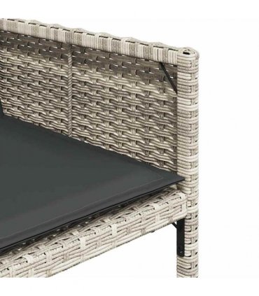 vidaXL 13 Piece Garden Dining Set with Cushions Light Grey Poly Rattan