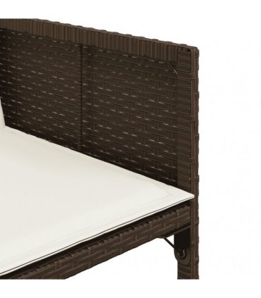 vidaXL 11 Piece Garden Dining Set with Cushions Brown Poly Rattan