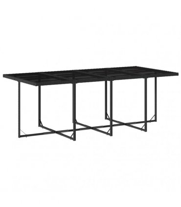 vidaXL 13 Piece Garden Dining Set with Cushions Black Poly Rattan