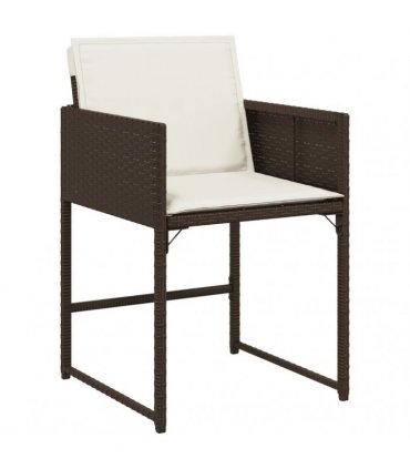 vidaXL 13 Piece Garden Dining Set with Cushions Brown Poly Rattan