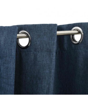 vidaXL Linen-Look Blackout Curtains with Grommets 2 pcs Blue 140x245cm