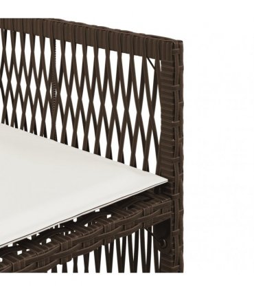 vidaXL 17 Piece Garden Dining Set with Cushions Brown Poly Rattan