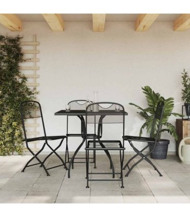 vidaXL 5 Piece Garden Dining Set Anthracite Metal Mesh