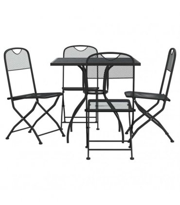 vidaXL 5 Piece Garden Dining Set Anthracite Metal Mesh