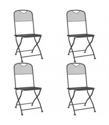 vidaXL 5 Piece Garden Dining Set Anthracite Metal Mesh
