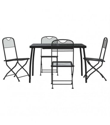 vidaXL 5 Piece Garden Dining Set Anthracite Metal Mesh