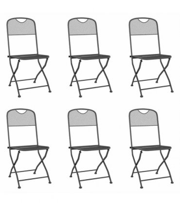 vidaXL 7 Piece Garden Dining Set Anthracite Metal Mesh