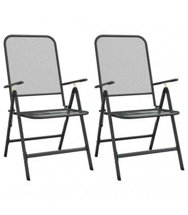 vidaXL 3 Piece Garden Dining Set Anthracite Metal Mesh