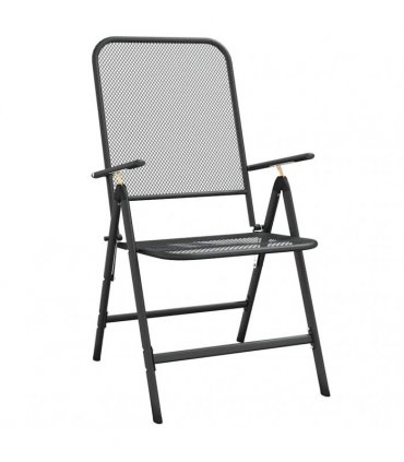 vidaXL 3 Piece Garden Dining Set Anthracite Metal Mesh