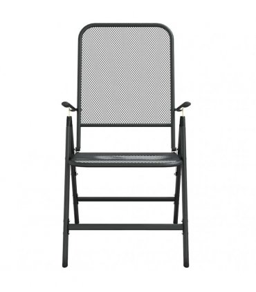 vidaXL 3 Piece Garden Dining Set Anthracite Metal Mesh
