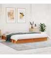 vidaXL Bed Frame without Mattress Wax Brown 200x200 cm Solid Wood Pine