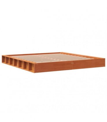 vidaXL Bed Frame without Mattress Wax Brown 200x200 cm Solid Wood Pine