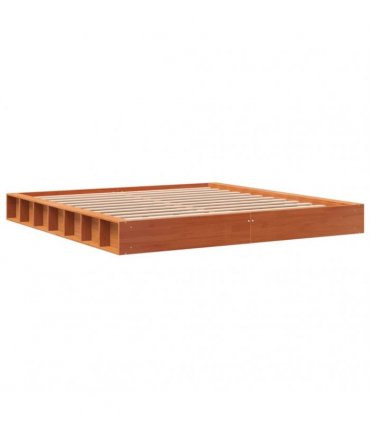 vidaXL Bed Frame without Mattress Wax Brown 200x200 cm Solid Wood Pine