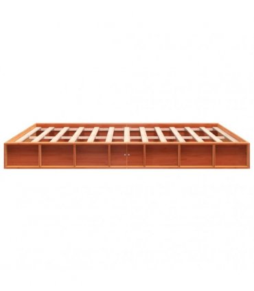 vidaXL Bed Frame without Mattress Wax Brown 200x200 cm Solid Wood Pine