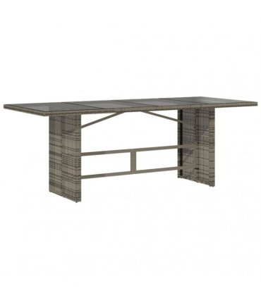 vidaXL 7 Piece Garden Dining Set with Cushions Grey Poly Rattan