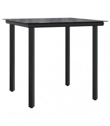 vidaXL 5 Piece Garden Dining Set with Cushions Grey Poly Rattan