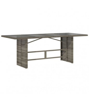 vidaXL 9 Piece Garden Dining Set with Cushions Grey Poly Rattan
