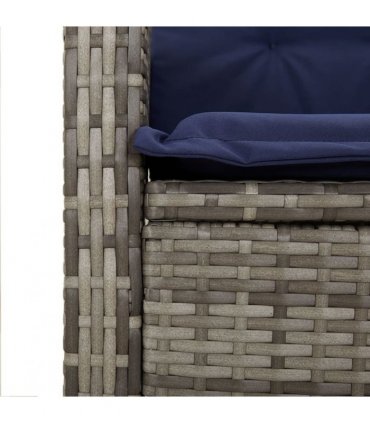 vidaXL 5 Piece Garden Dining Set with Cushions Grey Poly Rattan