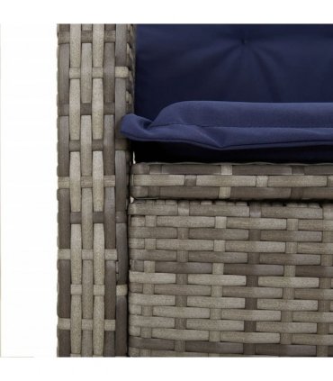 vidaXL 5 Piece Garden Dining Set with Cushions Grey Poly Rattan