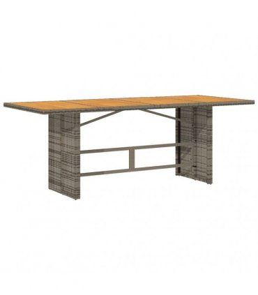vidaXL 7 Piece Garden Dining Set with Cushions Grey Poly Rattan
