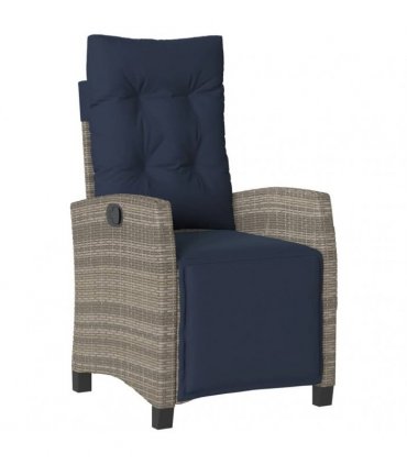 vidaXL 5 Piece Garden Dining Set with Cushions Grey Poly Rattan