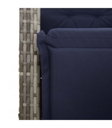 vidaXL 5 Piece Garden Dining Set with Cushions Grey Poly Rattan
