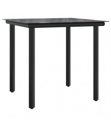 vidaXL 5 Piece Garden Dining Set with Cushions Grey Poly Rattan