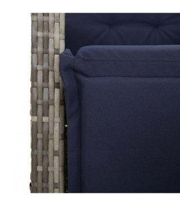 vidaXL 5 Piece Garden Dining Set with Cushions Grey Poly Rattan