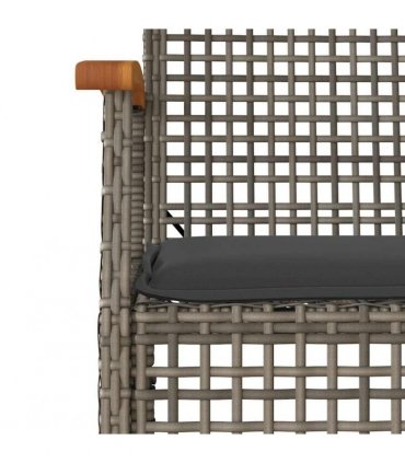 vidaXL 5 Piece Garden Dining Set with Cushions Grey Poly Rattan