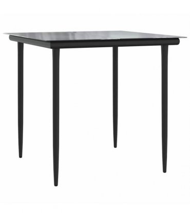 vidaXL 3 Piece Garden Dining Set with Cushions Grey Poly Rattan