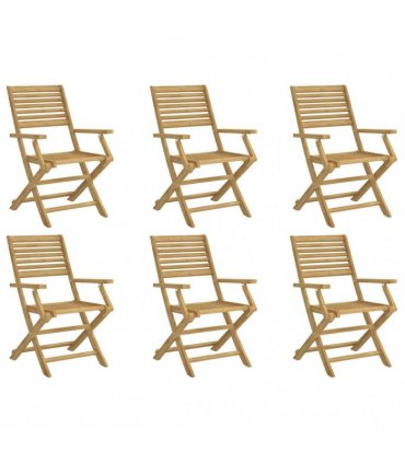 vidaXL Folding Chairs 6 pcs 54,5x61,5x86,5 cm Solid Wood Acacia