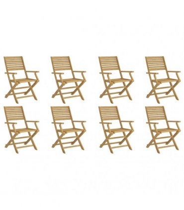 vidaXL Folding Chairs 8 pcs 54,5x61,5x86,5 cm Solid Wood Acacia