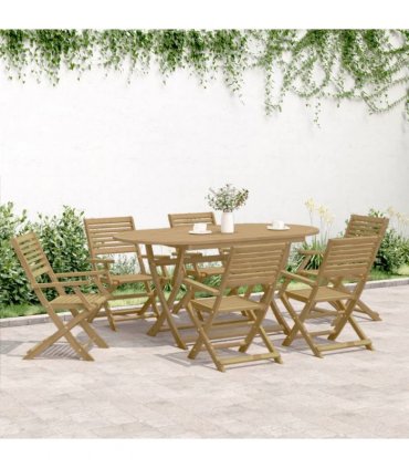 vidaXL Folding Chairs 8 pcs 54,5x61,5x86,5 cm Solid Wood Acacia