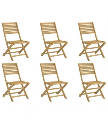 vidaXL Folding Chairs 6 pcs 48,5x61,5x87 cm Solid Wood Acacia