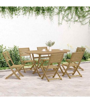 vidaXL Folding Chairs 6 pcs 48,5x61,5x87 cm Solid Wood Acacia