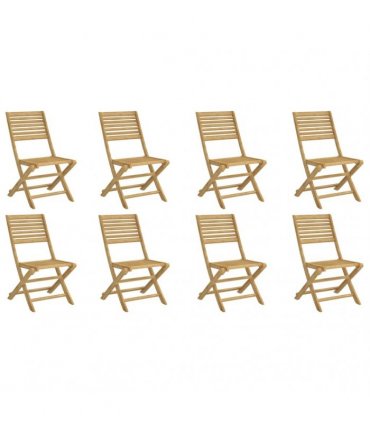 vidaXL Folding Chairs 8 pcs 48,5x61,5x87 cm Solid Wood Acacia