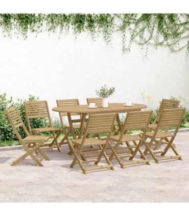 vidaXL Folding Chairs 8 pcs 48,5x61,5x87 cm Solid Wood Acacia