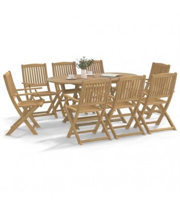 vidaXL Folding Chairs 8 pcs 54,5x58x90 cm Solid Wood Acacia