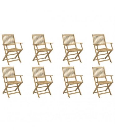 vidaXL Folding Chairs 8 pcs 54,5x58x90 cm Solid Wood Acacia
